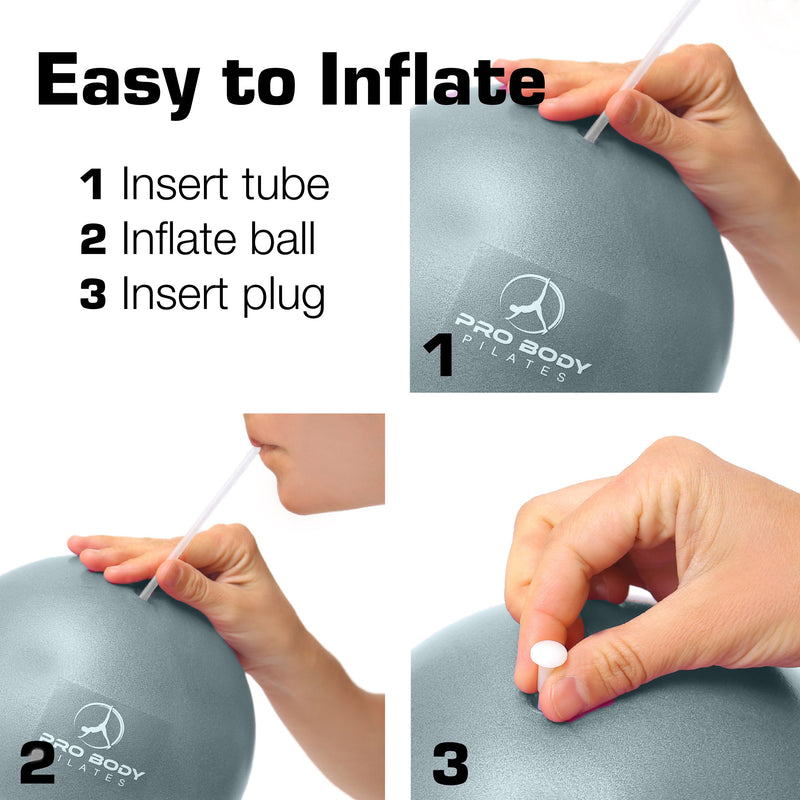 Load image into Gallery viewer, ProBody Pilates - 9 Inch Small Exercise Ball for Stability, Barre, Pilates, Yoga, and Balance (Electric Blues)
