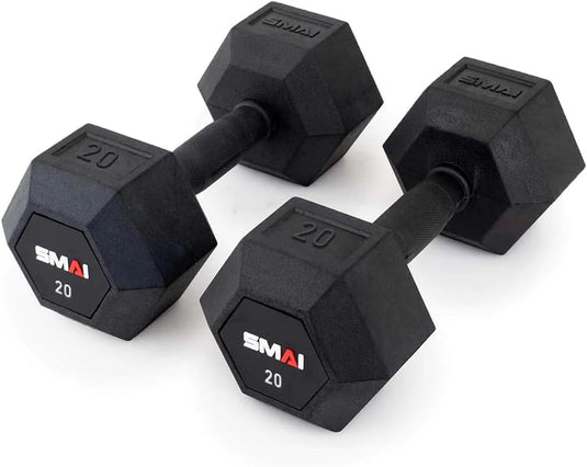 SMAI - Rubber Hex Dumbbells (Pair) - 10lb