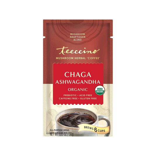 Teeccino - Chaga Ashwagandha Butterscotch Cream Mushroom Herbal Coffee