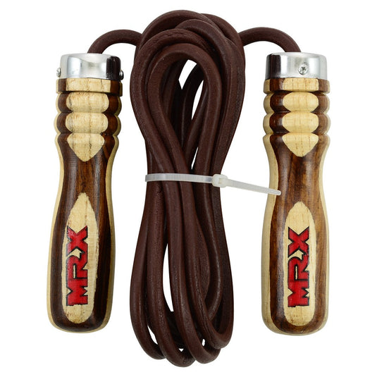 MRX - Heavy Duty Leather Jump Rope Wood Handle