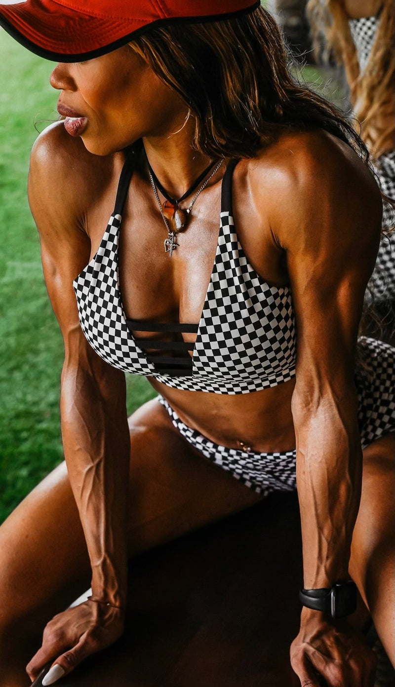 Load image into Gallery viewer, Peachy Athletic - Seventh Heaven Sports Bra (Medium Support) - Ready, Set, Slay!
