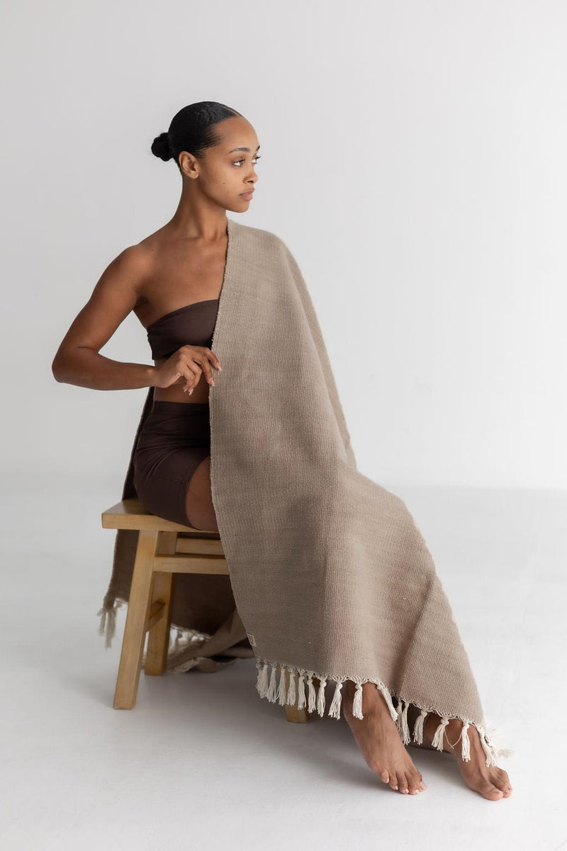 Load image into Gallery viewer, Organic Cotton Yoga Blanket - Naturally Dyed
