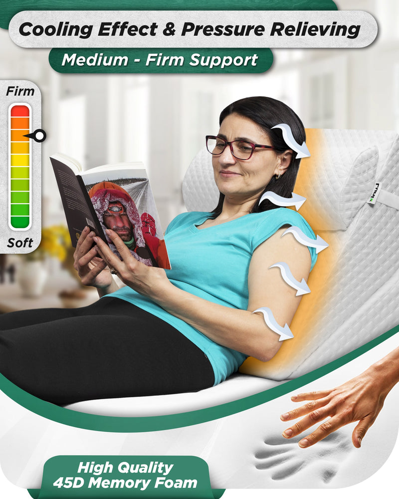 Load image into Gallery viewer, LX6 3pcs Orthopedic Bed Wedge Pillow System, with Hot Cold Pack White

