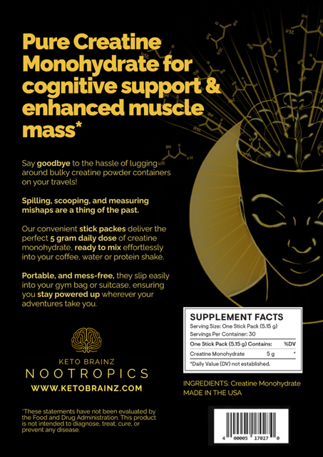 Keto Brainz Nootropics - Keto Brainz Nootropic Creatine Travel Packs Pre-Order