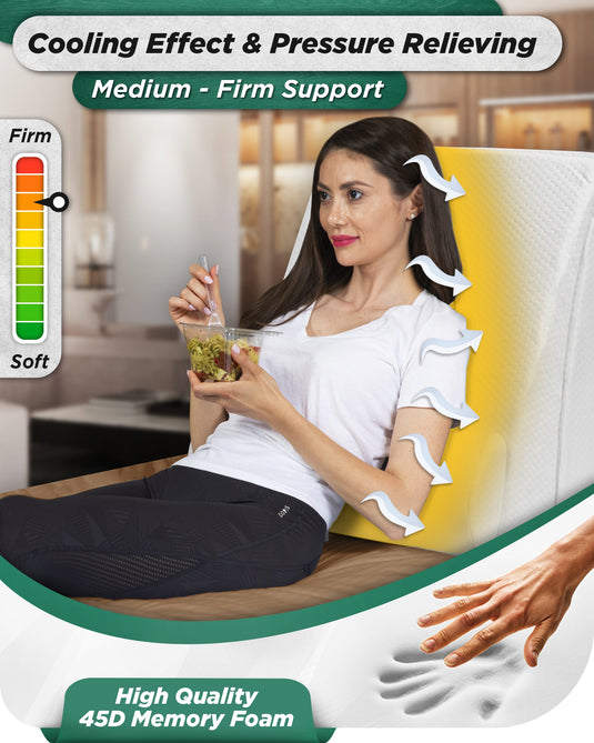 Lunix - LX8 2-LAYER ORTHOPEDIC WEDGE PILLOW SET, WITH HOT COLD PACK WHITE