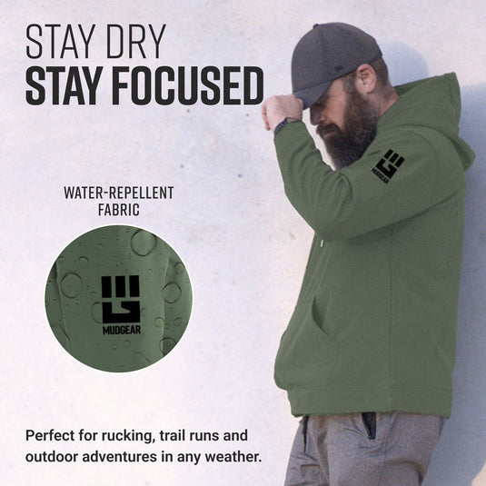 MudGear - All-Weather Warrior Hoodie (Olive Drab Green)