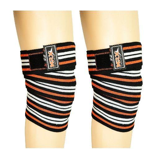 Load image into Gallery viewer, MRX - Weightlifting Knee Wraps Pro Quality Gym Workout Lifting Wrap - Orange
