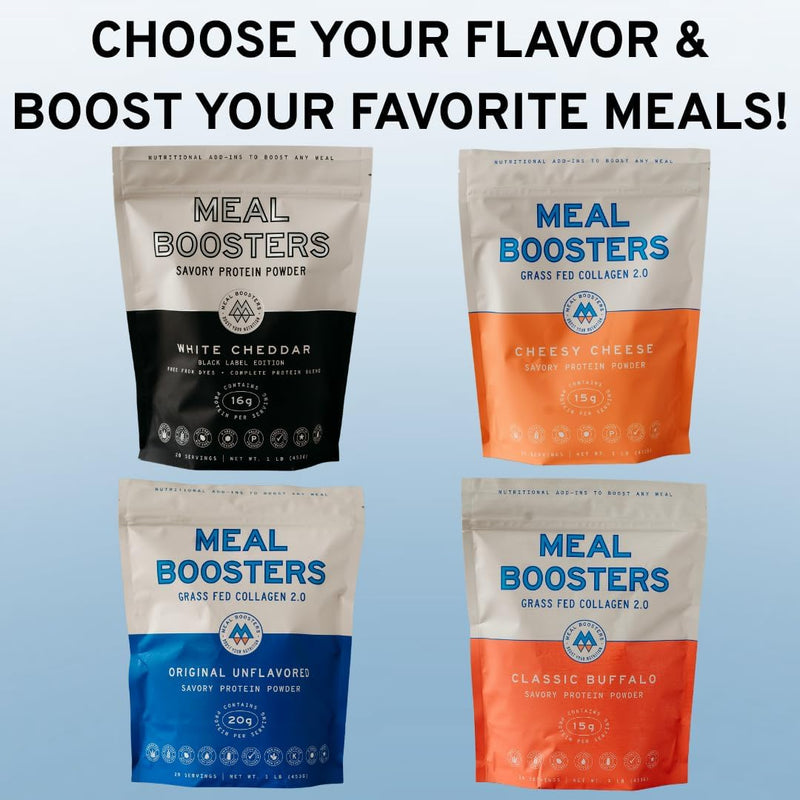 Load image into Gallery viewer, Meal Boosters - Muscle Boosters White Cheddar (10 Single-Serve Packs) - Protein Supplements
