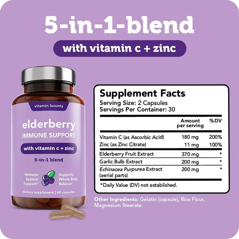 Load image into Gallery viewer, Vitamin Bounty - Elderberry Immune Support - Vitamins &amp; Supplements
