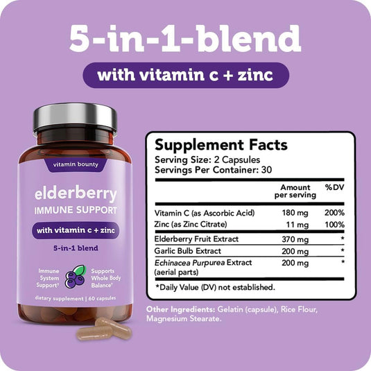 Vitamin Bounty - Elderberry Immune Support - Vitamins & Supplements