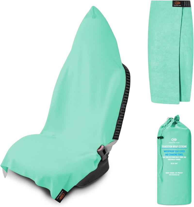 Load image into Gallery viewer, Orange Mud - Transition Wrap Extreme: Waterproof Seat Cover and Changing Towel - Mint Waterproof
