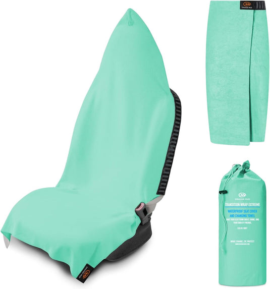 Orange Mud - Transition Wrap Extreme: Waterproof Seat Cover and Changing Towel - Mint Waterproof