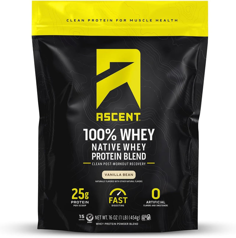 Load image into Gallery viewer, Ascent - 100% Whey Protein - Vanilla Bean / 1lb Bag
