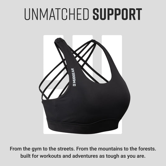 MudGear - Women's Performance Sports Bra with Pockets (Black)