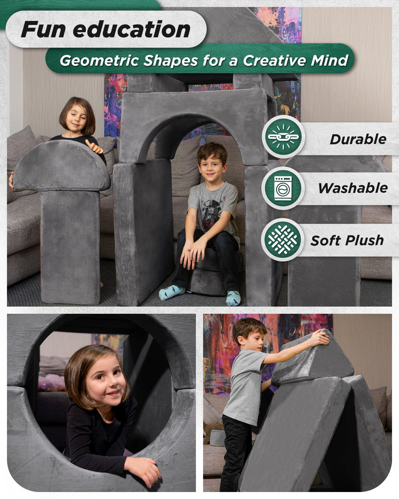 Load image into Gallery viewer, Lunix - LX15 14-Piece Modular Play Couch (Granite Gray)

