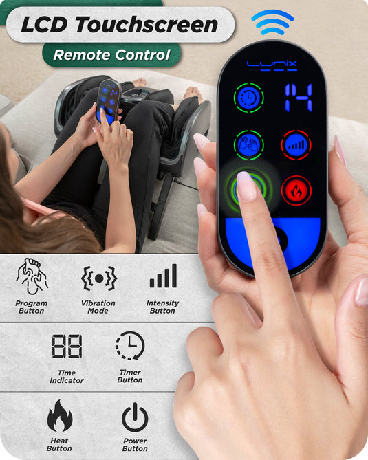 Lunix - LX21 Shiatsu Foot and Calf Massager with Remote - Gray