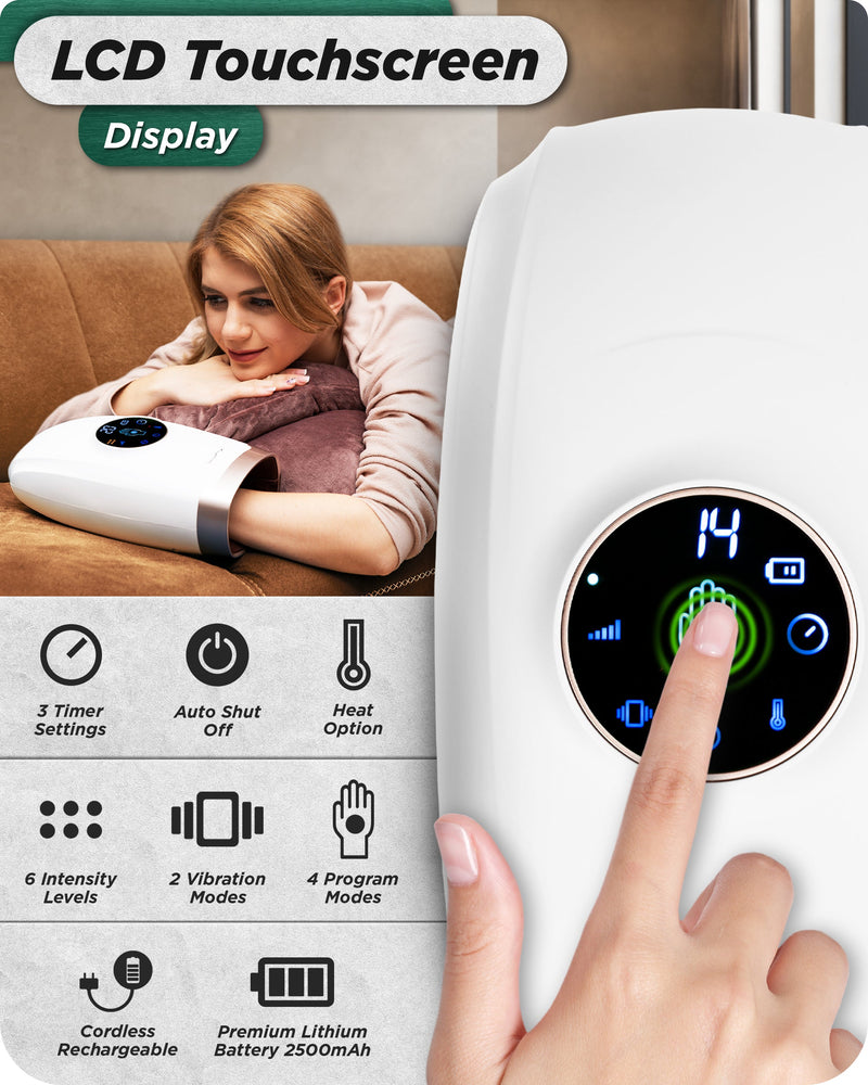 Load image into Gallery viewer, Lunix - LX7 Touchscreen Hand Massager White

