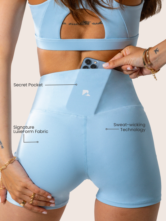 Runner's Athletics - LuxeForm Sculpting Shorts Baby Blue