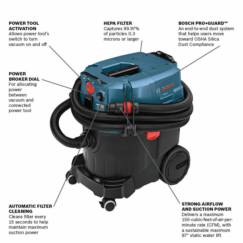 Load image into Gallery viewer, VM Hardware - BOSCH VAC090AH 9-Gallon Dust Extractor with Auto Filter Clean and HEPA Filter
