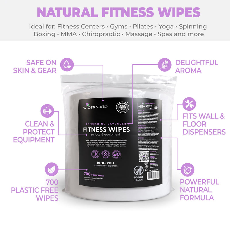 Load image into Gallery viewer, Wipex Co. - 700 Plant-Based Gym Wipes Bulk Refill Roll | Natural Fitness Equipment Wipes
