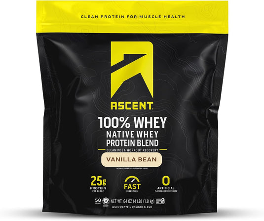 Ascent - 100% Whey Protein - Vanilla Bean / 4lb Bag