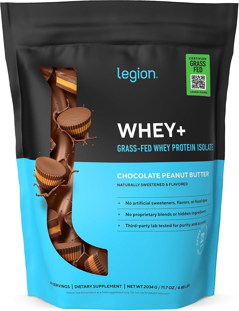 Load image into Gallery viewer, Legion Athletics - Grass-Fed Whey+ Protein Isolate Powder - Chocolate Peanut Butter / 30 Servings
