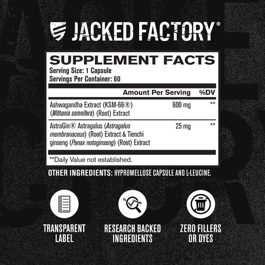 Jacked Factory - KSM-66 Ashwagandha Root - Adaptogen