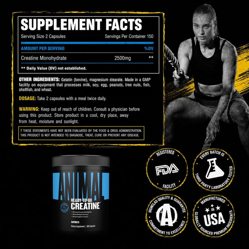 Load image into Gallery viewer, Animal - Micronized Creatine Capsules
