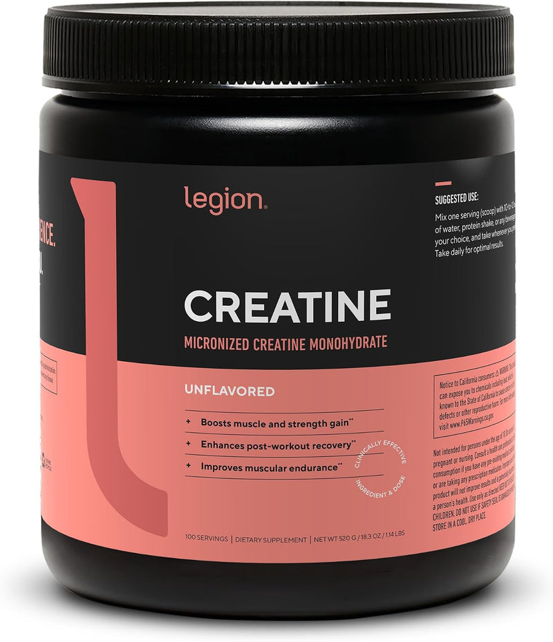 Load image into Gallery viewer, Legion Athletics - Micronized Creatine Monohydrate - Powder / Unflavored / 100 Servings
