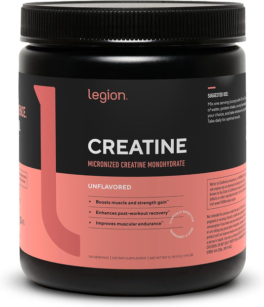 Legion Athletics - Micronized Creatine Monohydrate - Powder / Unflavored / 100 Servings