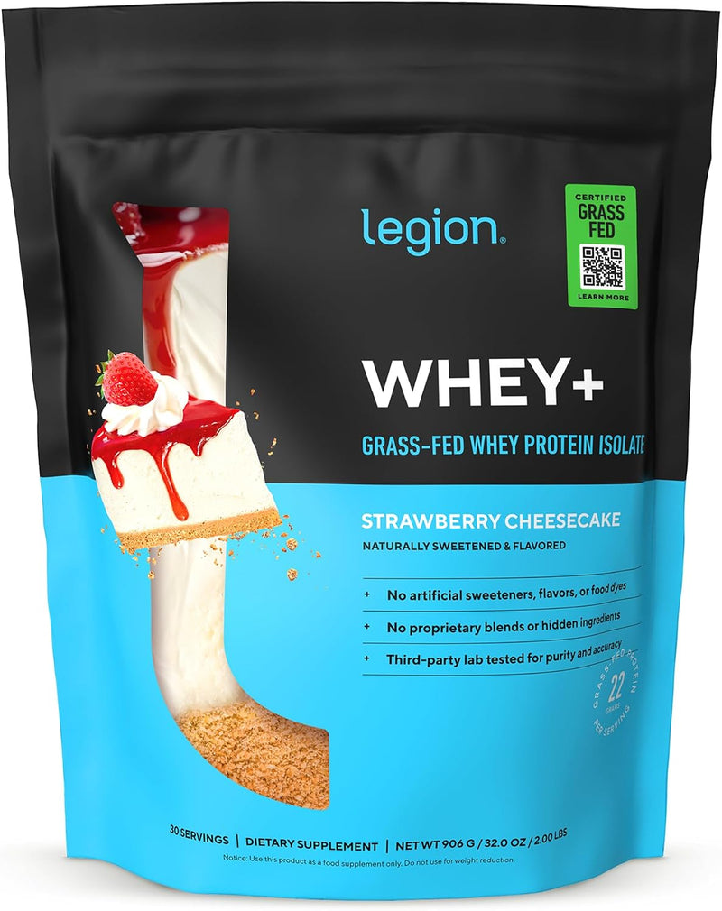 Load image into Gallery viewer, Legion Athletics - Grass-Fed Casein+ Protein Powder - Strawberry / 30 Servings
