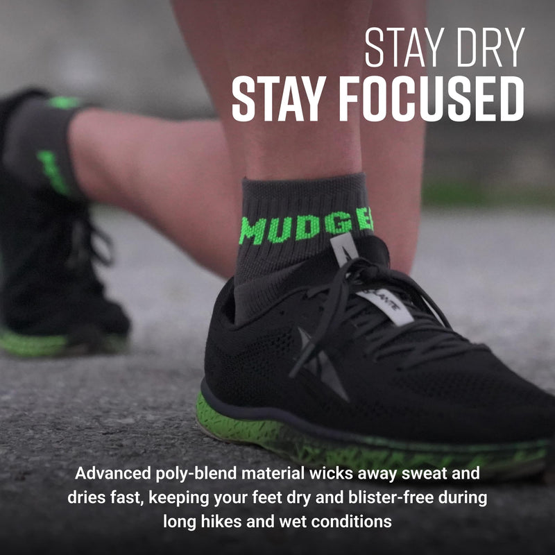 Load image into Gallery viewer, Mudgear - Quarter (¼) Crew Socks - Gray/Green (2 pair pack)
