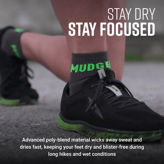 Mudgear - Quarter (¼) Crew Socks - Gray/Green (2 pair pack)