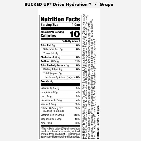 Bucked Up - Drive Hydration Drinks (2 Cases / 24 Cans)
