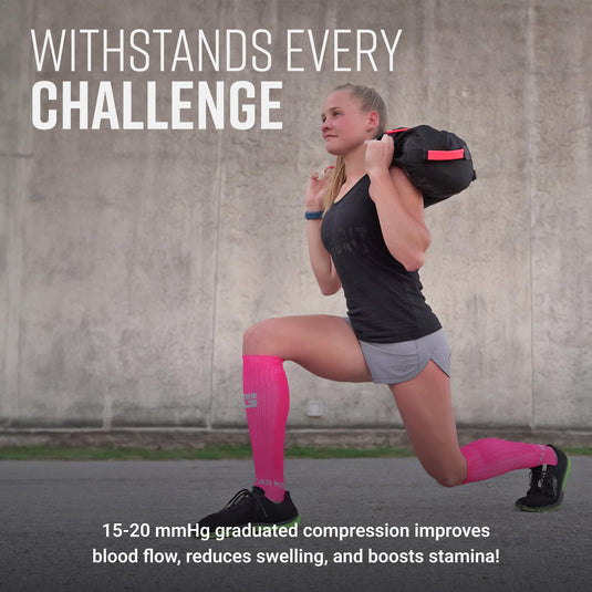 Mudgear - Tall Compression Socks (Pink/Gray)