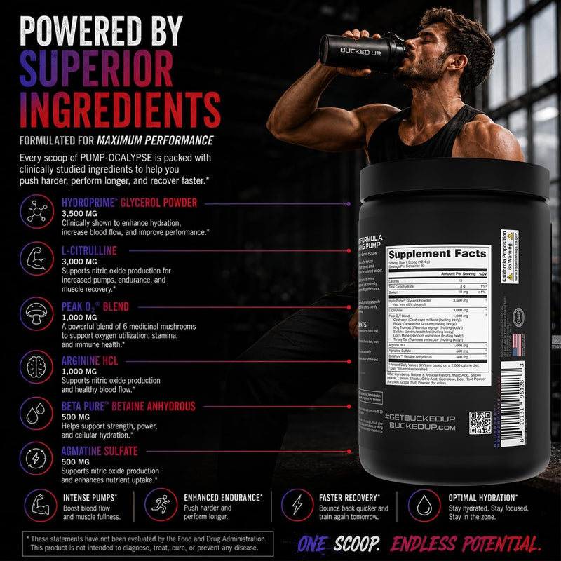Load image into Gallery viewer, Bucked Up - PUMP-OCALYPSE - Pre-Workout
