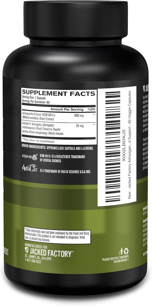 Jacked Factory - KSM-66 Ashwagandha Root - Adaptogen