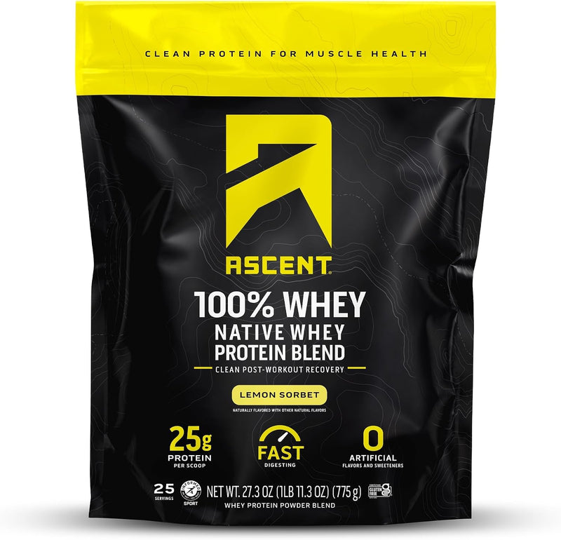 Load image into Gallery viewer, Ascent - 100% Whey Protein - Lemon Sorbet / 2lb Bag
