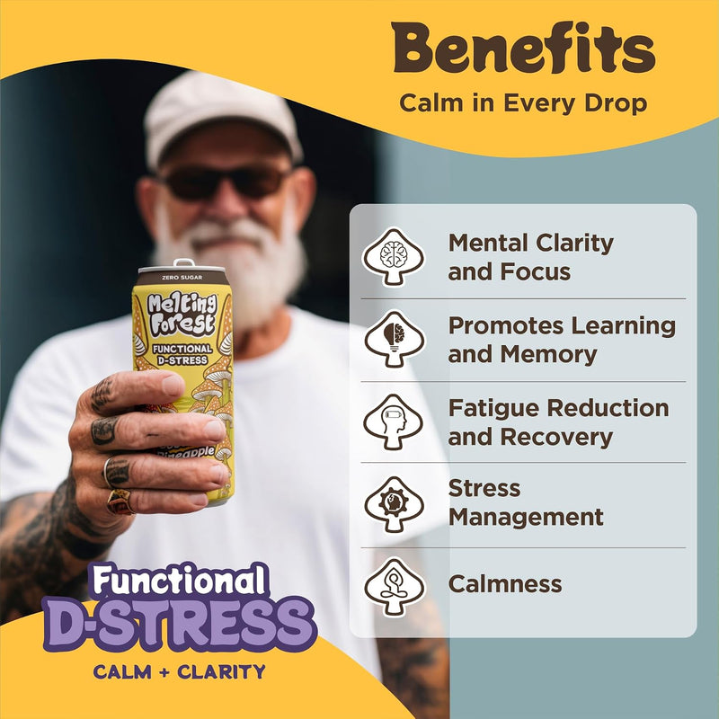 Load image into Gallery viewer, Melting Forest - Mushroom D-Stress Drink 12 Pack - Coconut Pineapple

