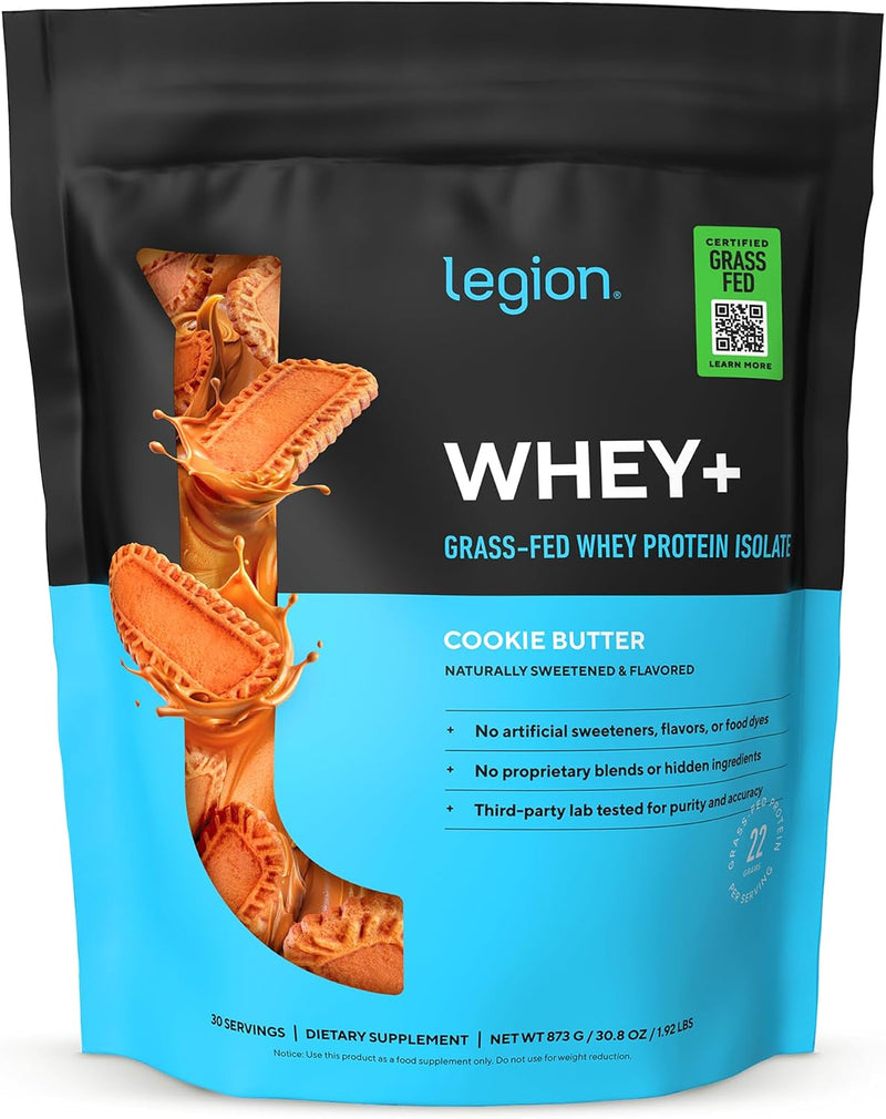 Load image into Gallery viewer, Legion Athletics - Grass-Fed Whey+ Protein Isolate Powder - Cookie Butter / 30 Servings
