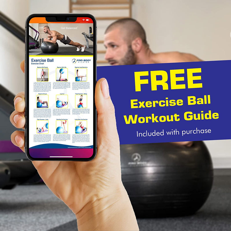 Load image into Gallery viewer, ProBody Pilates - Yoga Ball for Pregnancy, Fitness, Balance, Workout at Home, Office and Physical Therapy (Slate)
