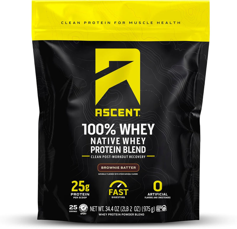Load image into Gallery viewer, Ascent - 100% Whey Protein - Brownie Batter / 2lb Bag
