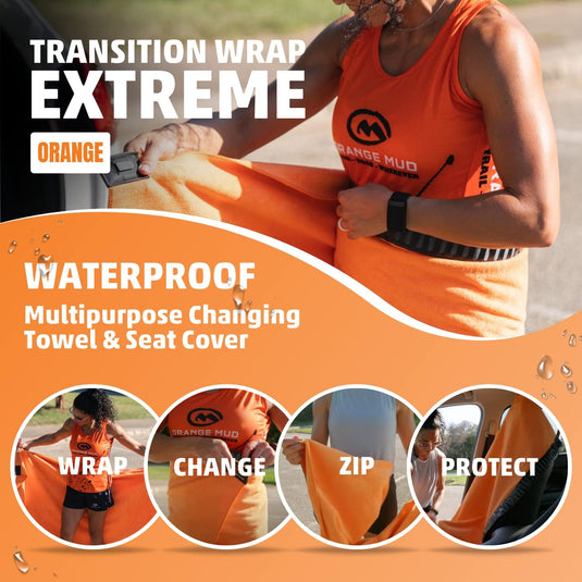 Orange Mud - Transition Wrap Extreme: Waterproof Seat Cover and Changing Towel - Sport Towel