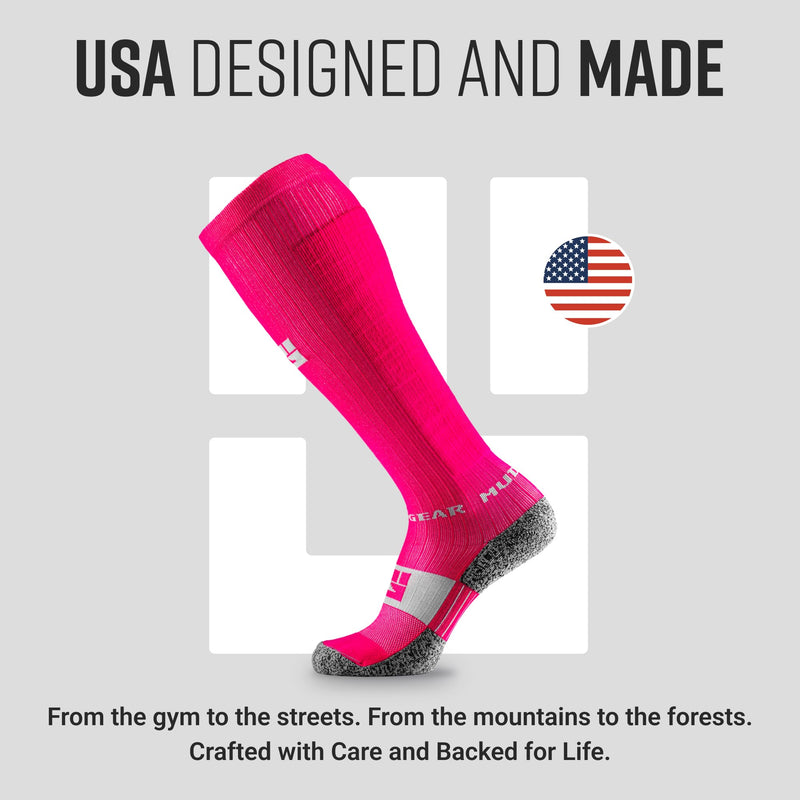 Load image into Gallery viewer, Mudgear - Tall Compression Socks (Pink/Gray)
