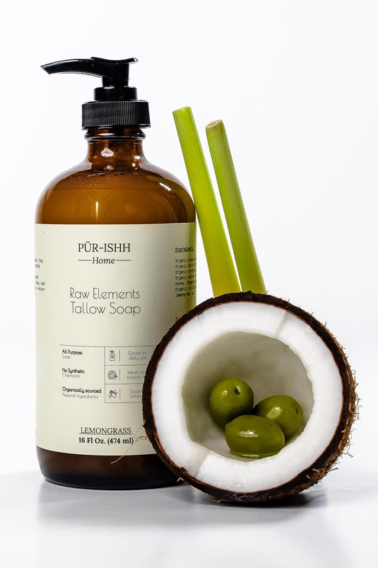 Purishh - Raw Elements Tallow Soap (Lemongrass) - CBD & Topicals
