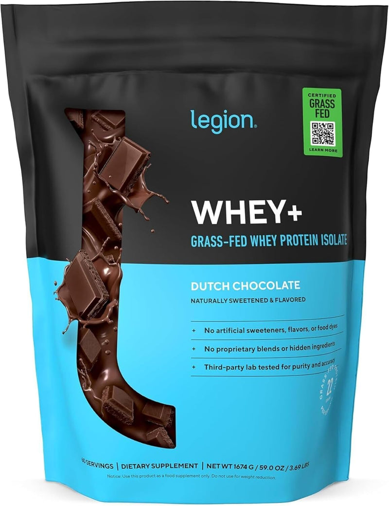 Load image into Gallery viewer, Legion Athletics - Grass-Fed Whey+ Protein Isolate Powder - Chocolate / 60 Servings
