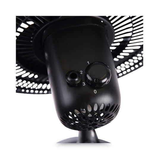 Alera - 16" 3-Speed Oscillating Pedestal Stand Fan, Black