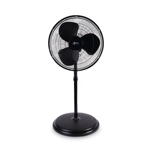 Alera - 16" 3-Speed Oscillating Pedestal Stand Fan, Black