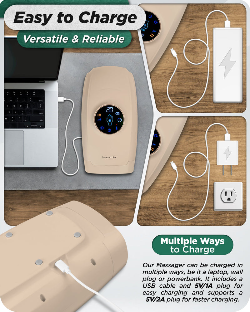 Load image into Gallery viewer, Lunix - LX7 Touchscreen Hand Massager Beige
