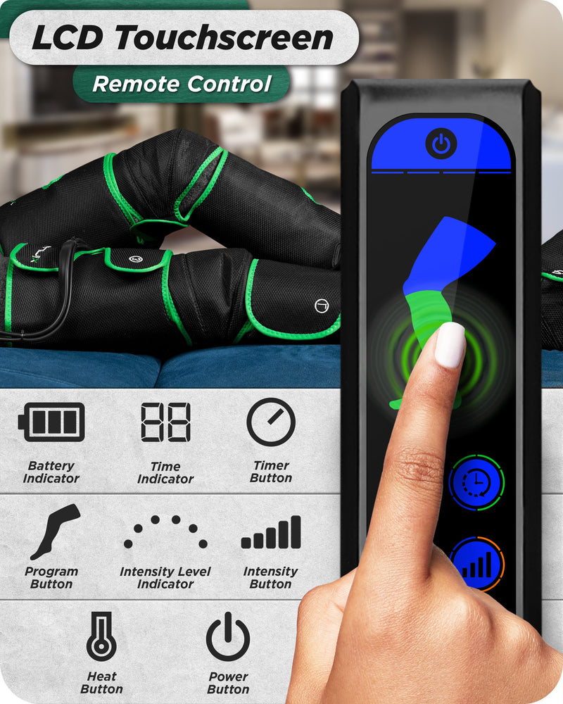 Load image into Gallery viewer, Lunix - LX10 FULL LEG COMPRESSION MASSAGER WITH HOT/COLD PACK - GREEN - UPGRADED
